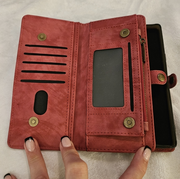 CaseMe mauve wallet with phone case - Picture 6 of 11